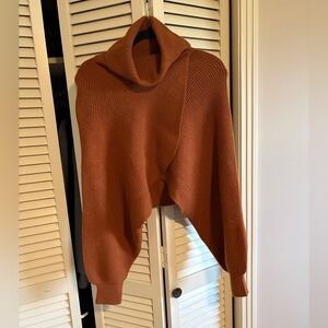 Elan Burnt Orange Cowl Turtleneck Sweater